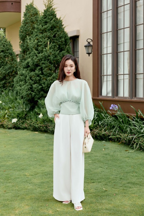 Sixdo Light Mint Organza Blouse